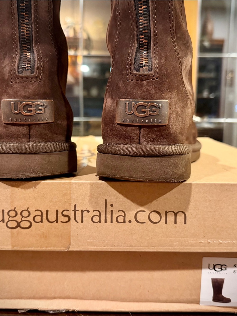 UGG Brown Zip-Back Boots